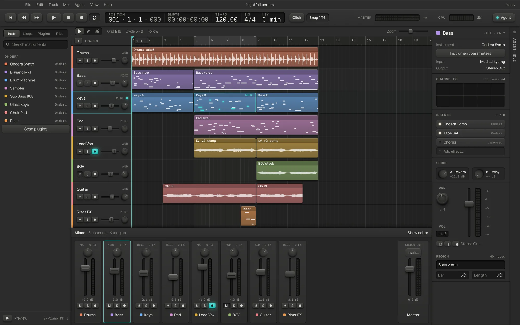 ryolune's mixer: every channel side by side with live meters